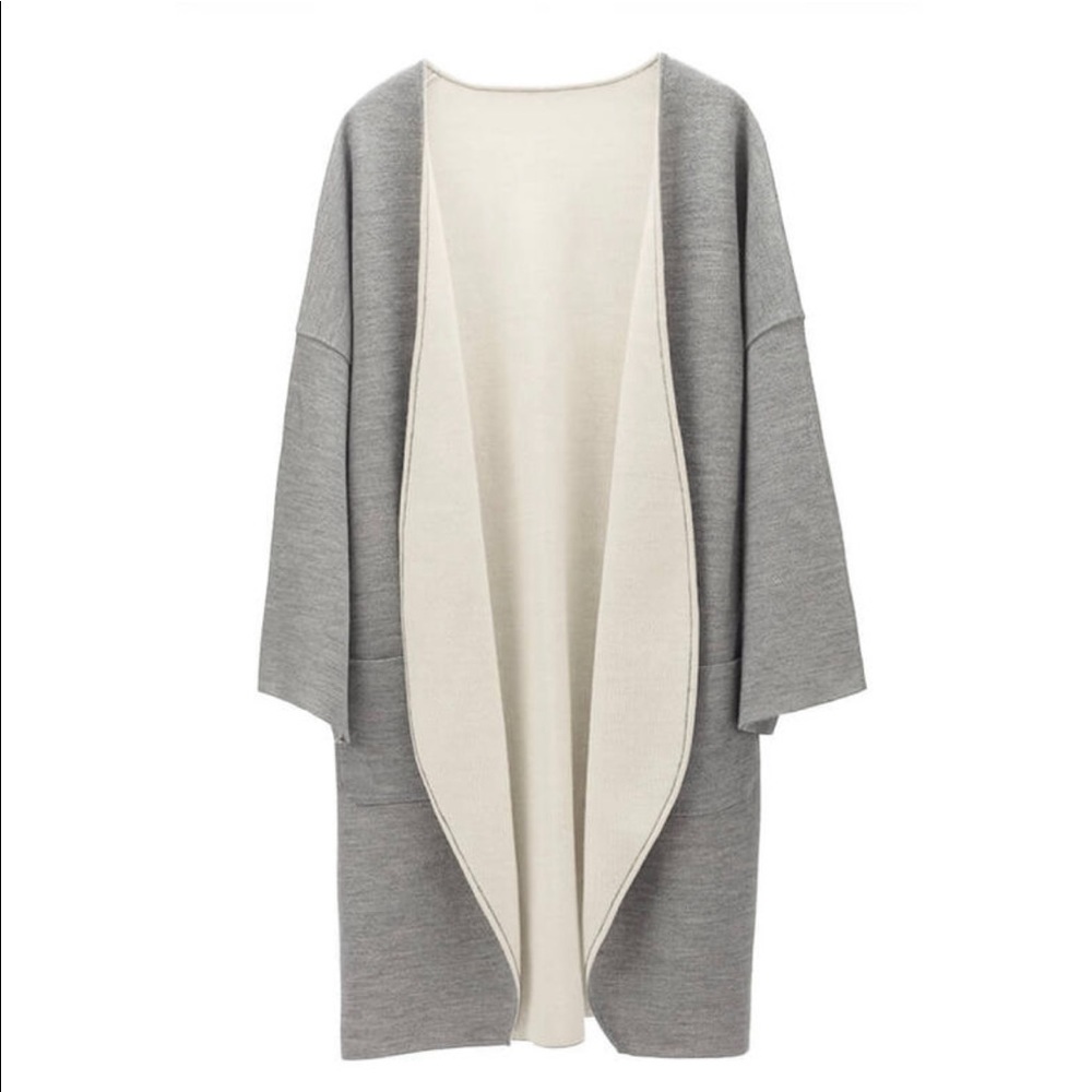Cuyana lightweight reversible knitted coat